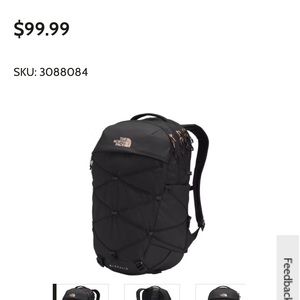 NWT The North Face Borealis Backpack- coral metallic